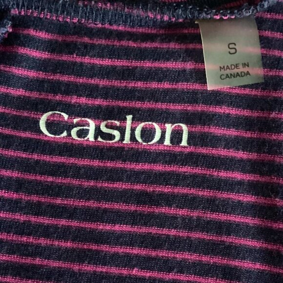 Caslon Striped V-Neck Tee-Shirt Dress Sz S Blue & Pink 120R - Picture 7 of 10
